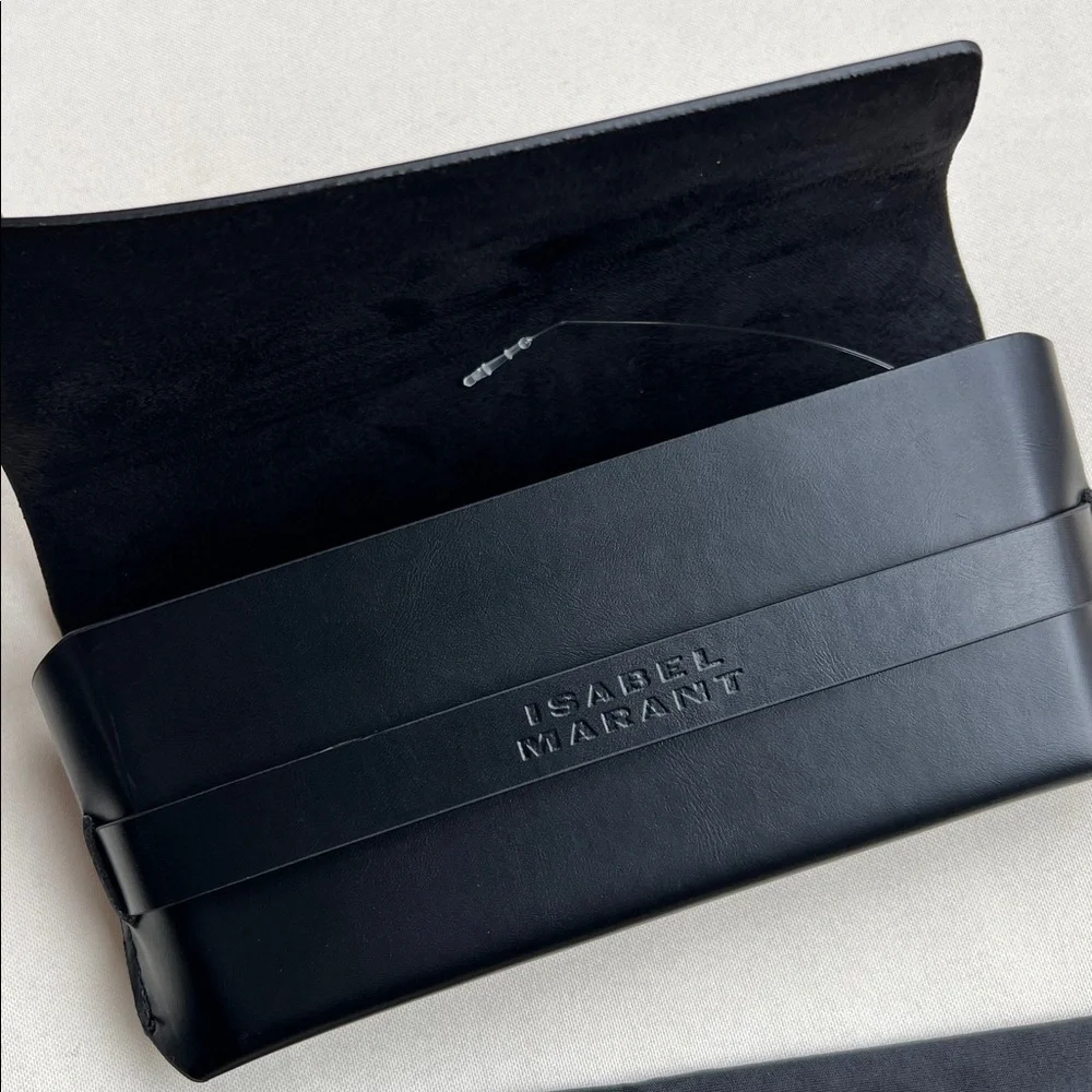 Isabel Marant Elegant Black Leather Sunglasses Case